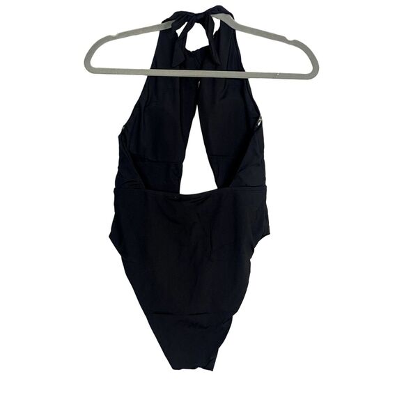 NWT Helen Owen Byblos Cutout Halter Tie Cheeky High Cut One Piece Swim M Black - Picture 5 of 14